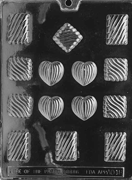 Grooved Assortment Chocolate Mould by Home Chocolate Factory - professional pastry and chocolate equipment