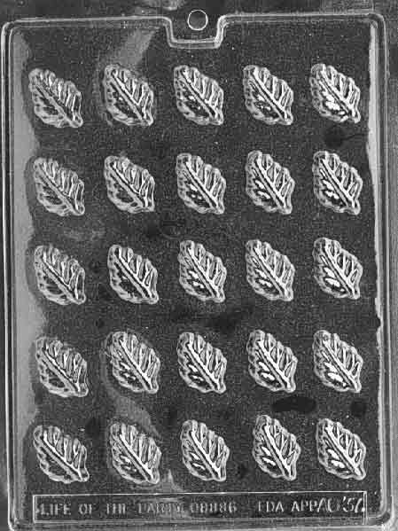 Spearmint Leaves Chocolate Mould by Home Chocolate Factory - professional pastry and chocolate equipment