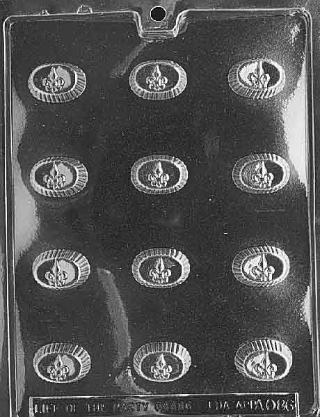 Oval Fleur-de-Lis Chocolate Mould by Home Chocolate Factory - professional pastry and chocolate equipment