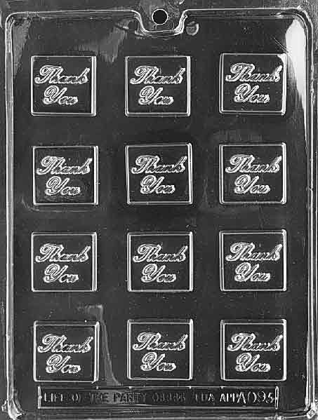 Thank You Squares Chocolate Mould by Home Chocolate Factory - professional pastry and chocolate equipment