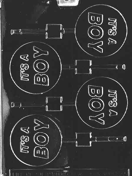It's a Boy Lollipop Chocolate Mould by Home Chocolate Factory - professional pastry and chocolate equipment