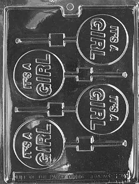 It's a Girl Lollipop Chocolate Mould by Home Chocolate Factory - professional pastry and chocolate equipment