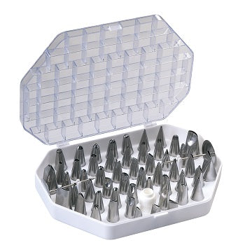 Martellato Stainless Steel Piping Nozzle Box - 52 pieces by Home Chocolate Factory - professional pastry and chocolate equipment