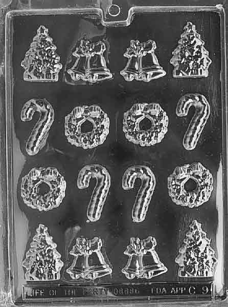 Bite Sized Christmas Assortments Chocolate Mould by Home Chocolate Factory - professional pastry and chocolate equipment