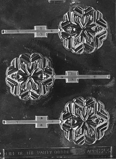 Snowflake Lollipop Chocolate Mould by Home Chocolate Factory - professional pastry and chocolate equipment