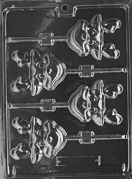 Silly Reindeer Lollipop Chocolate Mould by Home Chocolate Factory - professional pastry and chocolate equipment