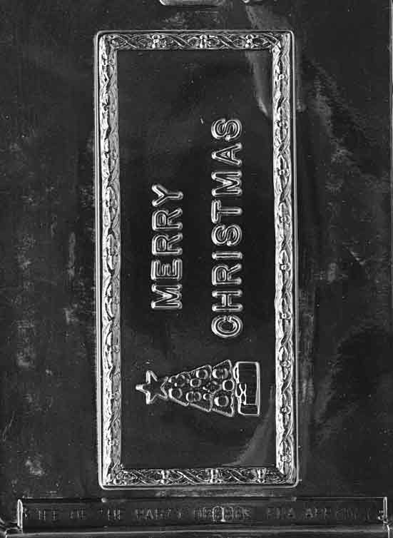 Merry Christmas Card Chocolate Mould by Home Chocolate Factory - professional pastry and chocolate equipment