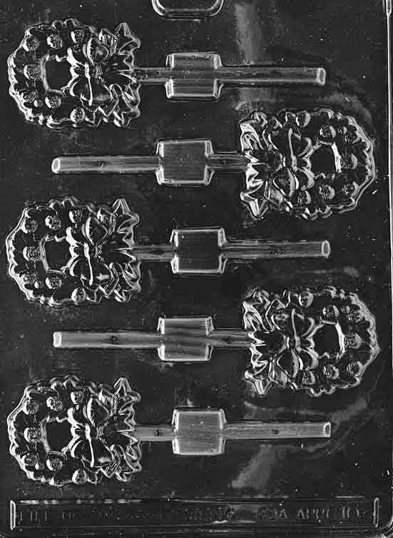 Wreath Lollipop Chocolate Mould by Home Chocolate Factory - professional pastry and chocolate equipment