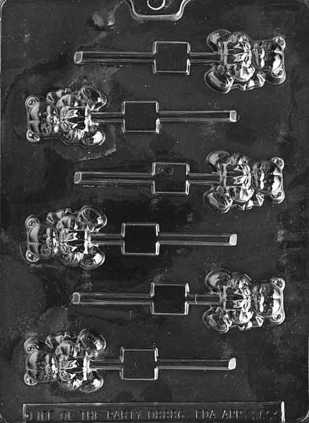 Small Bears with Presents Lollipops Chocolate Mould by Home Chocolate Factory - professional pastry and chocolate equipment