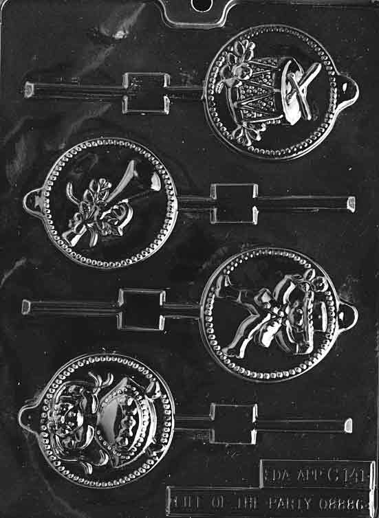 12 Days of Christmas Lollipop Chocolate Mould - Days 9-12 by Home Chocolate Factory - professional pastry and chocolate equipment