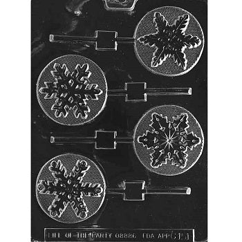 Assorted Snowflakes Lollipop Chocolate Mould by Home Chocolate Factory - professional pastry and chocolate equipment