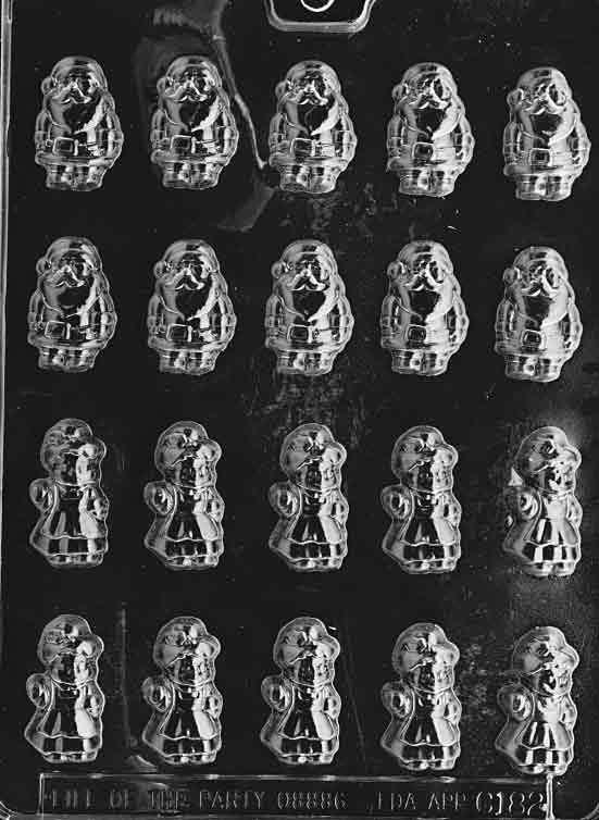Bite Sized Mr & Mrs Santa Claus Chocolate Mould by Home Chocolate Factory - professional pastry and chocolate equipment