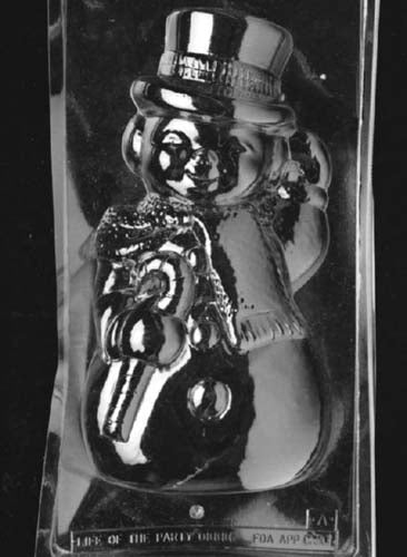 Extra Large Snowman Chocolate Mould (Front) by Home Chocolate Factory - professional pastry and chocolate equipment