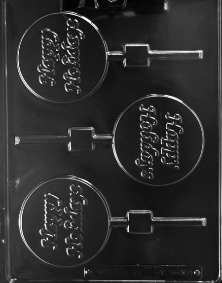 Happy Holidays Lollipop Chocolate Mould by Home Chocolate Factory - professional pastry and chocolate equipment