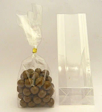 Clear Block Bottom Chocolate Bag (80mm x 40mm x 235mm)- pack of 100 by Home Chocolate Factory - professional pastry and chocolate equipment