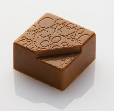 Chocolat Form Cocoa Logo Square Praline Polycarbonate Chocolate Mould by Home Chocolate Factory - professional pastry and chocolate equipment