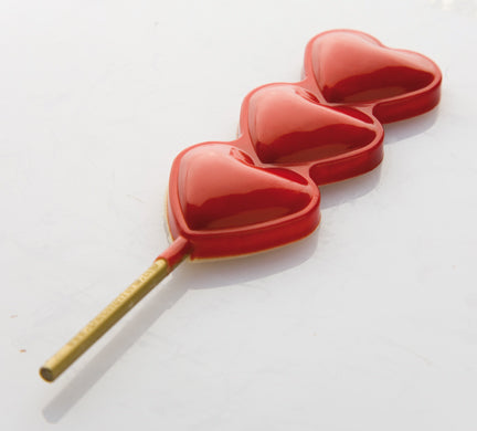 Chocolat Form Triple Heart Lollipop Polycarbonate Chocolate Mould by Home Chocolate Factory - professional pastry and chocolate equipment