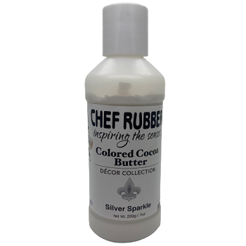 Chef Rubber Decor Silver Sparkle Cocoa Butter 200g by Home Chocolate Factory - professional pastry and chocolate equipment