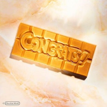 Chocolate World 45g Congrats Tablet Mould by Home Chocolate Factory - professional pastry and chocolate equipment