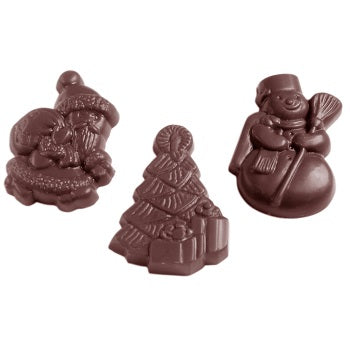 Chocolate World Three Bite Sized Christmas Assortment Polycarbonate Chocolate Mould