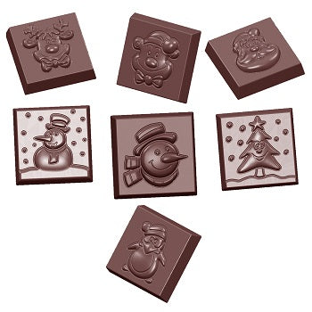Chocolate World Christmas Assortment Tasting Tablets Polycarbonate Chocolate Mould