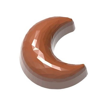 Chocolate World Faceted Half Moon Polycarbonate Chocolate Mould by Home Chocolate Factory - professional pastry and chocolate equipment