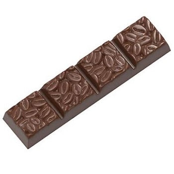Chocolate World 46 g Coffee Bean Snack Bar Polycarbonate Chocolate Mould by Home Chocolate Factory - professional pastry and chocolate equipment