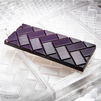 Chocolate World 74 g Tile Pattern Tablet Polycarbonate Chocolate Mould by Home Chocolate Factory - professional pastry and chocolate equipment
