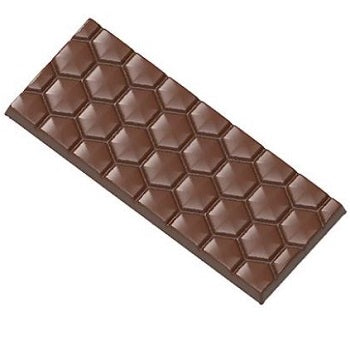 Chocolate World 68.5 g Honeycomb Tablet Polycarbonate Chocolate Mould by Home Chocolate Factory - professional pastry and chocolate equipment