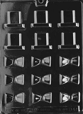 Black Tie and Hat Chocolate Mould by Home Chocolate Factory - professional pastry and chocolate equipment