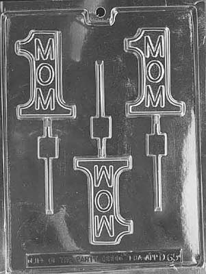 Number 1 Mom Lollipop Chocolate Mould by Home Chocolate Factory - professional pastry and chocolate equipment
