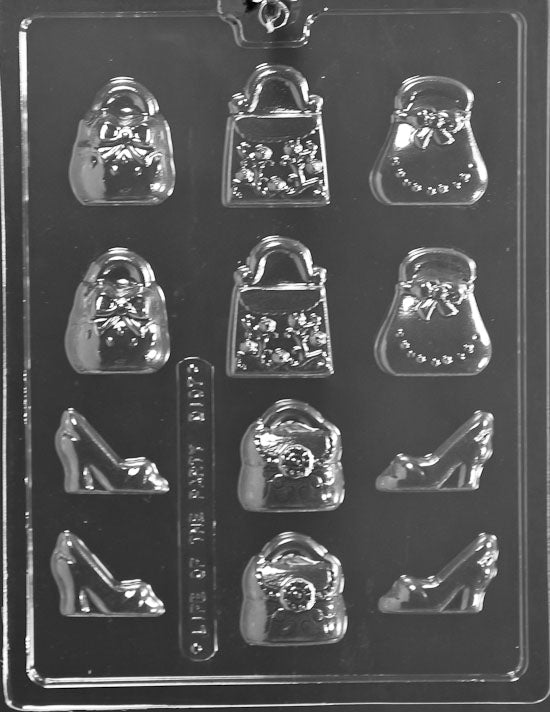 Small Purses and Shoes Chocolate Mould by Home Chocolate Factory - professional pastry and chocolate equipment