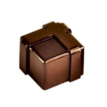 Deco-Relief Rounded Square Praline With Cross Polycarbonate Mould by Home Chocolate Factory - professional pastry and chocolate equipment