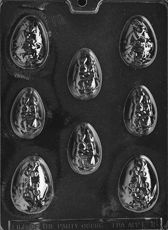 Decorated Easter Eggs Chocolate Mould (57mm) by Home Chocolate Factory - professional pastry and chocolate equipment