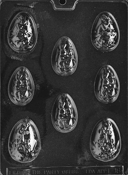 Decorated Easter Eggs Chocolate Mould (57mm) by Home Chocolate Factory - professional pastry and chocolate equipment