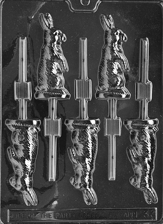 Sitting Easter Bunny Lollipop Chocolate Mould by Home Chocolate Factory - professional pastry and chocolate equipment