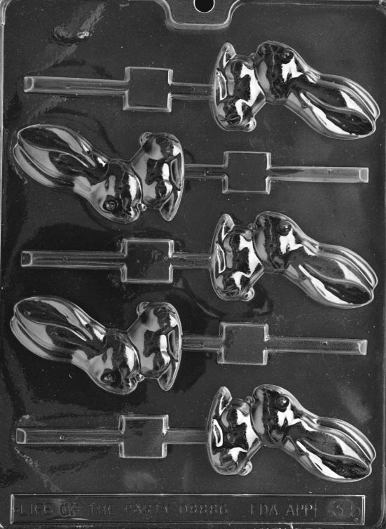 Large Eared Bunny Lollipop Chocolate Mould by Home Chocolate Factory - professional pastry and chocolate equipment