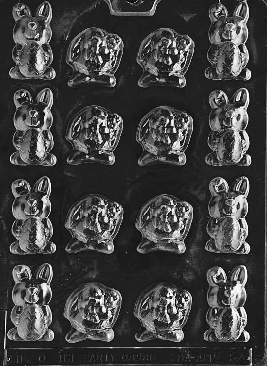 Easter Bunny Assortment Chocolate Mould by Home Chocolate Factory - professional pastry and chocolate equipment