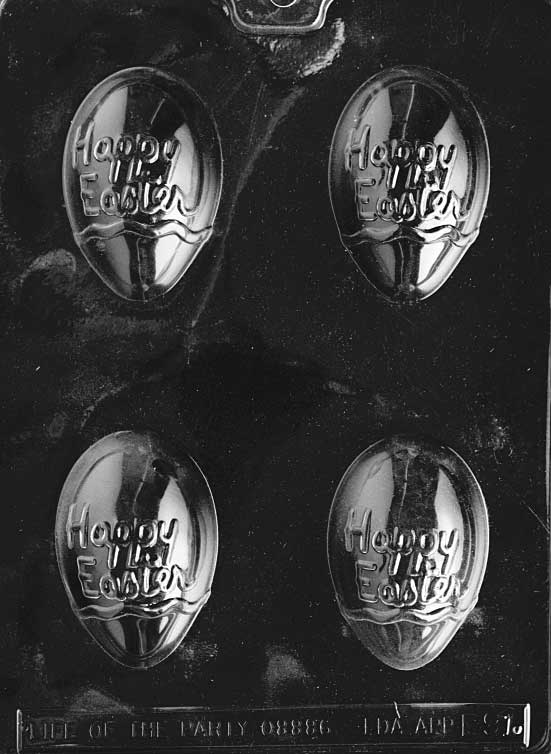 Happy Easter Eggs Chocolate Mould (76mm) by Home Chocolate Factory - professional pastry and chocolate equipment