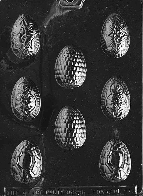 Decorative Easter Eggs Chocolate Mould (54mm) by Home Chocolate Factory - professional pastry and chocolate equipment