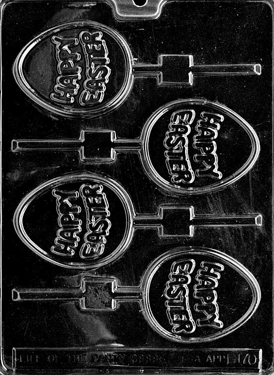 Happy Easter Egg Lollipop Chocolate Mould (76mm) by Home Chocolate Factory - professional pastry and chocolate equipment