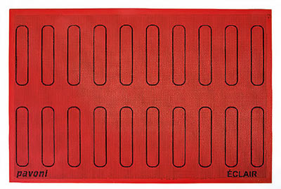 Pavoni Large Eclair Silicon Baking Mat - 20 Eclairs - 125mm x 25mm by Home Chocolate Factory - professional pastry and chocolate equipment