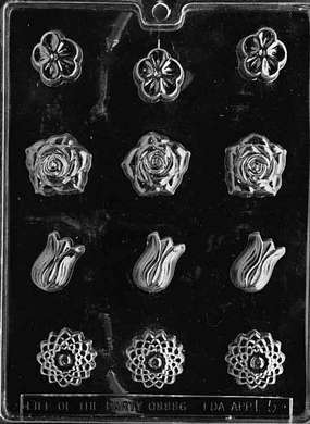 Assorted Flowers Chocolate Mould by Home Chocolate Factory - professional pastry and chocolate equipment
