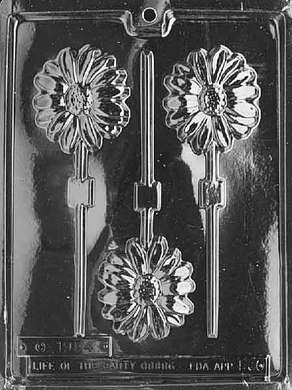 Long Stem Daisy Lollipop Chocolate Mould by Home Chocolate Factory - professional pastry and chocolate equipment