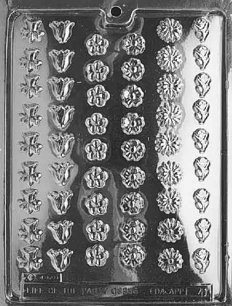 Small Assorted Flowers Chocolate Mould by Home Chocolate Factory - professional pastry and chocolate equipment