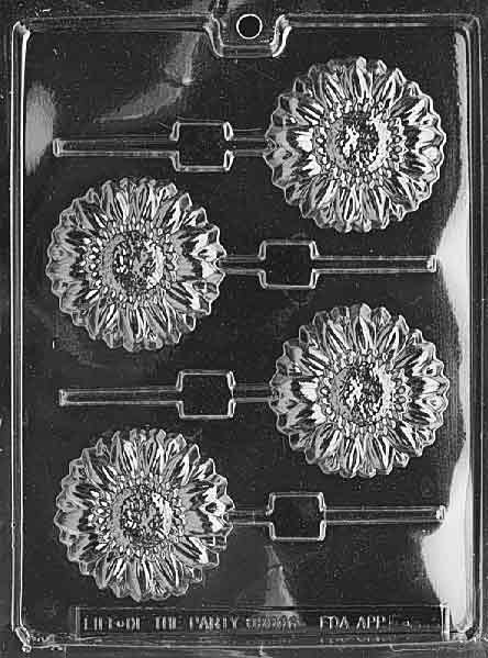 Sunflower Lollipop Chocolate Mould by Home Chocolate Factory - professional pastry and chocolate equipment