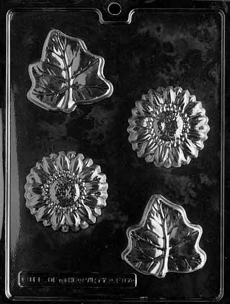Flowers and Leaves Chocolate Mould by Home Chocolate Factory - professional pastry and chocolate equipment