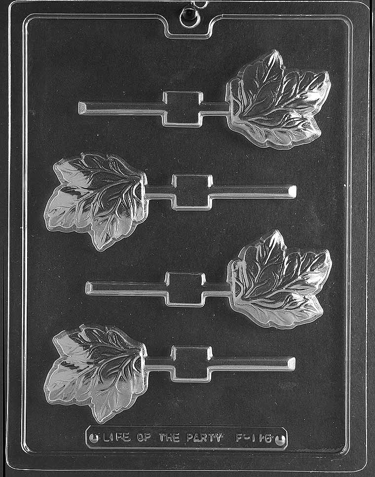 Leaf Lollipop Chocolate Mould by Home Chocolate Factory - professional pastry and chocolate equipment