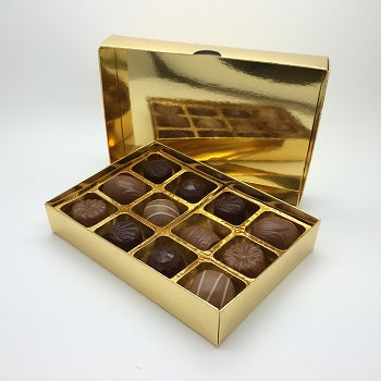 Gold Box (12 Choc) - Bulk 25 Pack by Home Chocolate Factory - professional pastry and chocolate equipment