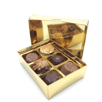 Two Part Gold Boxes (6 choc) - pack of 5 by Home Chocolate Factory - professional pastry and chocolate equipment